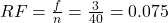 RF=\frac{f}{n} = \frac{3}{40}=0.075