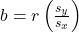 b = r\left( \frac{s_y}{s_x} \right)